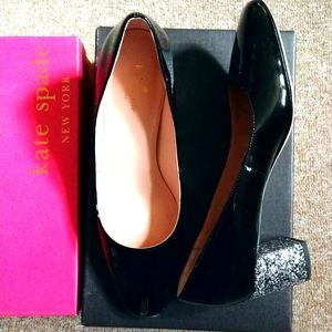 Kate spade glitter heal patent leather shoes